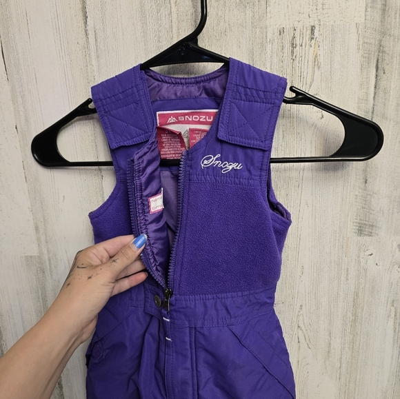 Snozu Toddler Girls Purple Snow Bib/ Overalls Size 3T - Picture 3 of 6